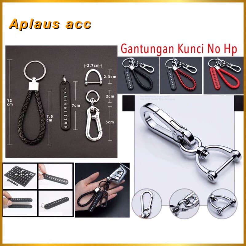 Gantungan Kunci Tag No Hp Set Gantungan Kunci Motor Mobil Anti Maling Keychain Buckle