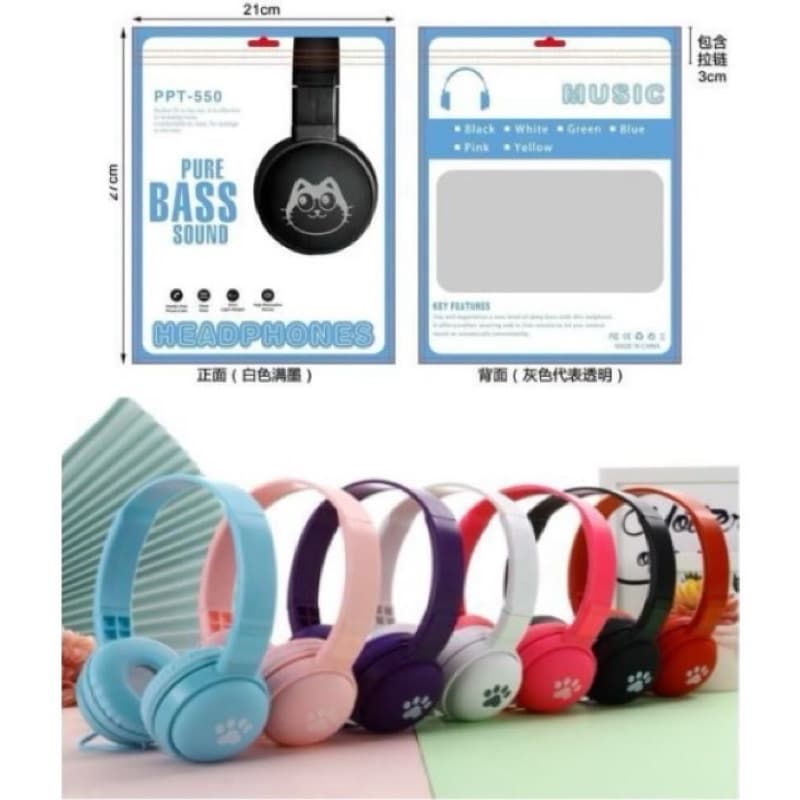 Handsfree Bando Macaron PPT-550 Pure Bass Sound Headphone Headset Music