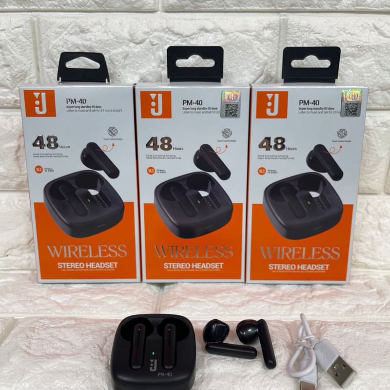 Headset Handsfree TWS Bluetooth J PM-40 Wireless PM40 Stereo Bass