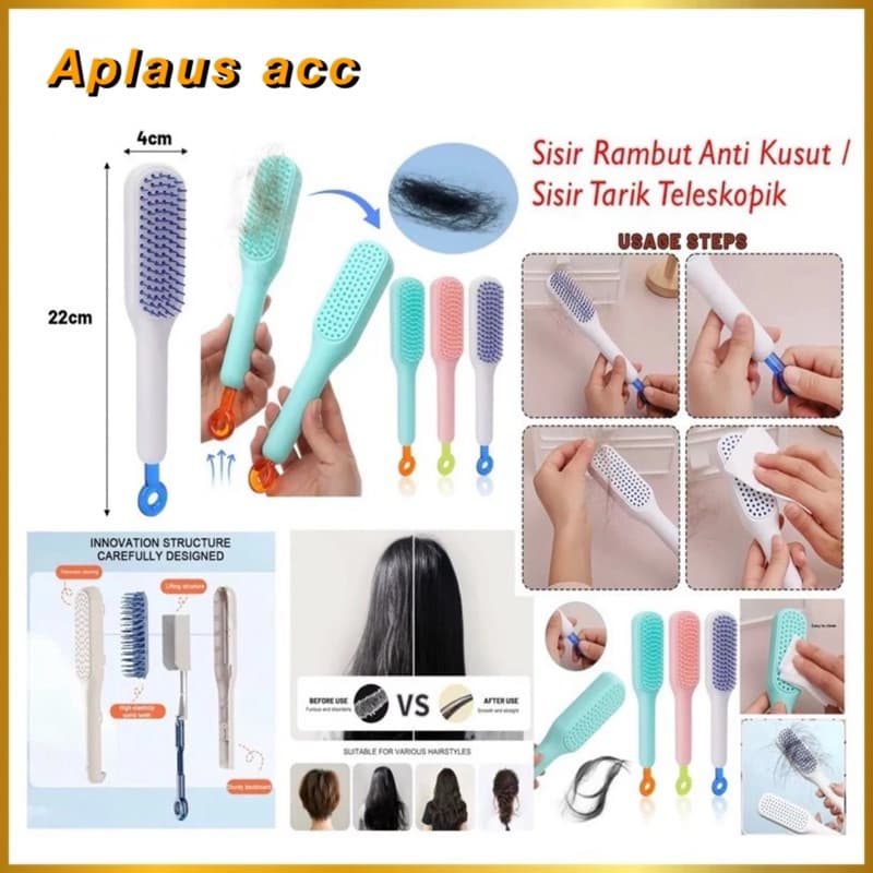 Sisir Rambut Anti Kusut Magic Comb Sisir Rambut Halus Teleskopik Anti Rontok
