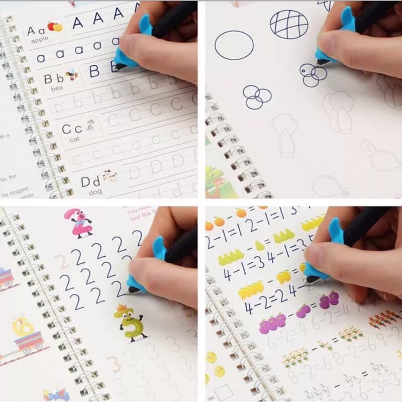 SANK Magic Practice Book 1 Set isi 4 Buku + Pulpen Buku ajaib Belajar Edukasi anak
