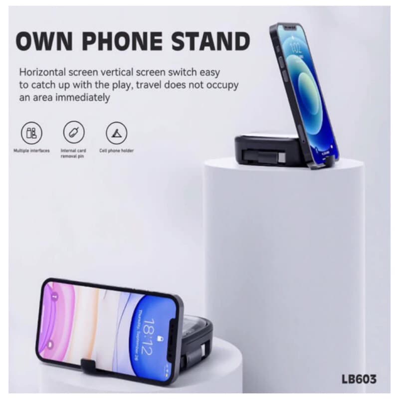 Lenyes Multifungsi LB-603 6in1 Kabel Data 60W Strorage Box Phone Holder
