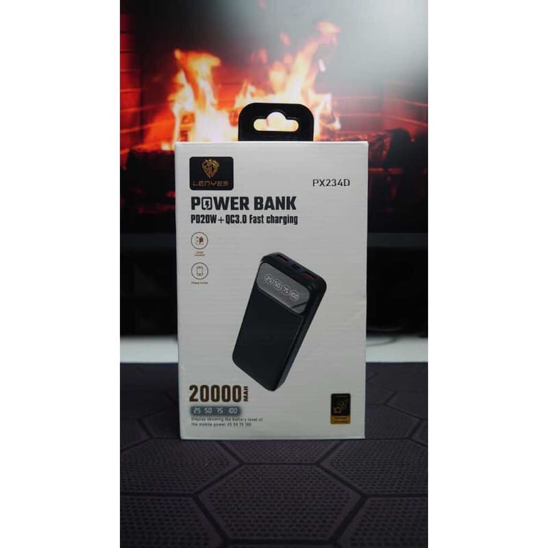 LENYES PX234D Powerbank 20000mAh PD20W + QC3.0 Fast Charging Digital Display Indicator Power Bank