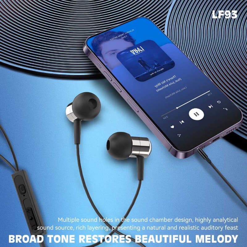 LENYES LF93 Headset In Ear Hifi Stereo Earphone Extra Bass With Handsfree Microphone 3.5mm