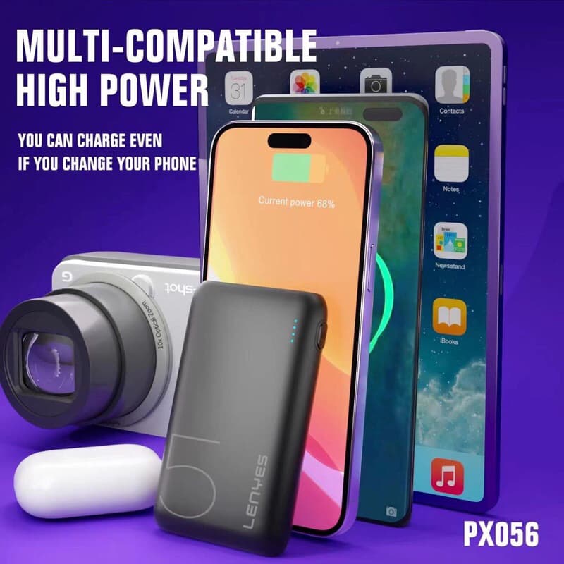 LENYES PX056 Powerbank 5000mAh Mini Slim Portable Display Light Indicator Real Capacity Power Bank