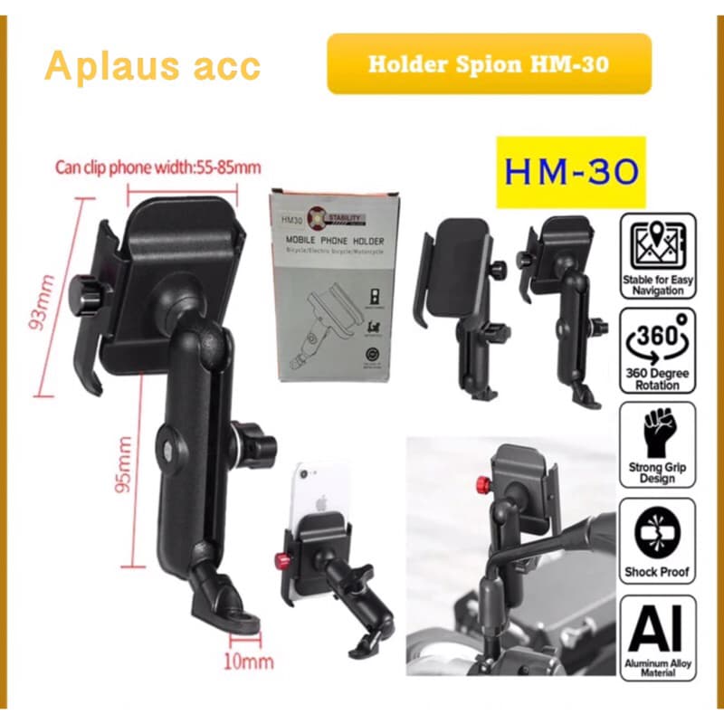 Holder Spion HM-30 / Mdl2821 Full Besi ( mirip model MOTOWOLF ) HM30