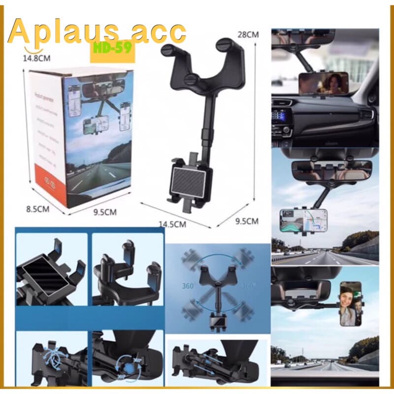 Holder Hp Mobil HD-59 Phone Holder Mobil Kaca Spion Mobil HD59