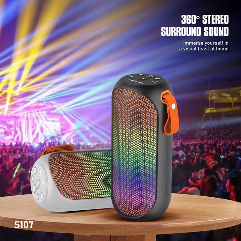 Lenyes S107 LED Colorfull Lights Wireless Speaker Bluetooth 5.3 Portable Hifi Sound Quality