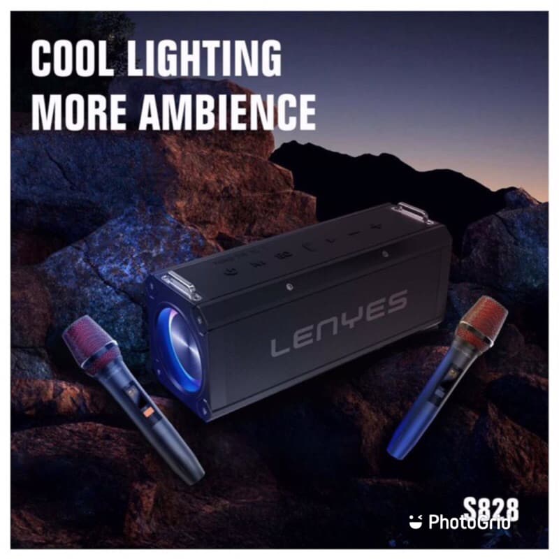 Lenyes Speaker S828 Hifi Mega Bass TWS Bluetooth Speaker KTV + Microphone karaoke Bluetooth
