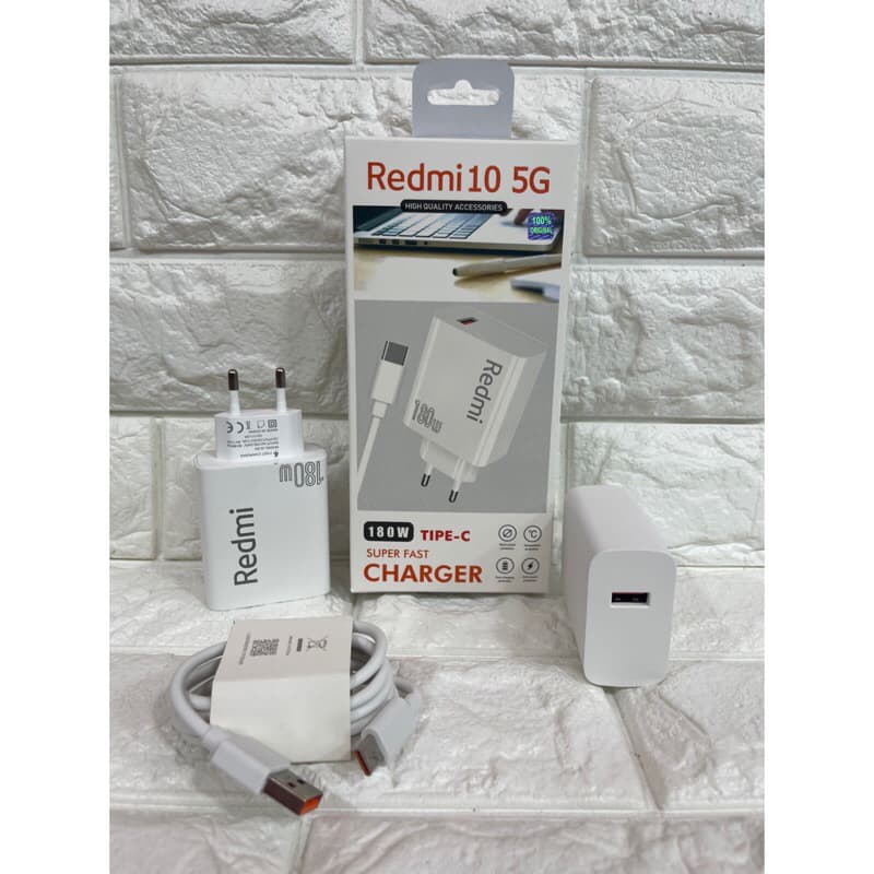 Charger Casan Ori Redmi 10 5G 180W Colokan Type C Support FastCharging