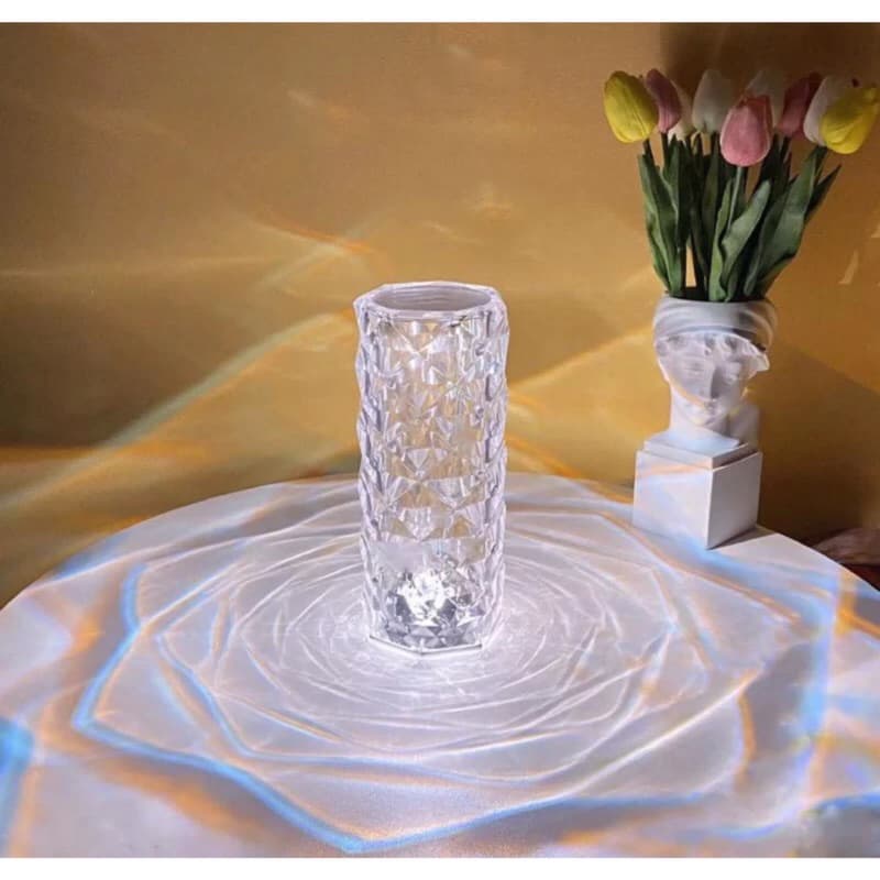 Lampu Meja Crystal Led Touch Lampu Hias Rose Diamond Aesthetic Mewah
