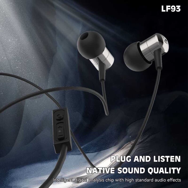 LENYES LF93 Headset In Ear Hifi Stereo Earphone Extra Bass With Handsfree Microphone 3.5mm