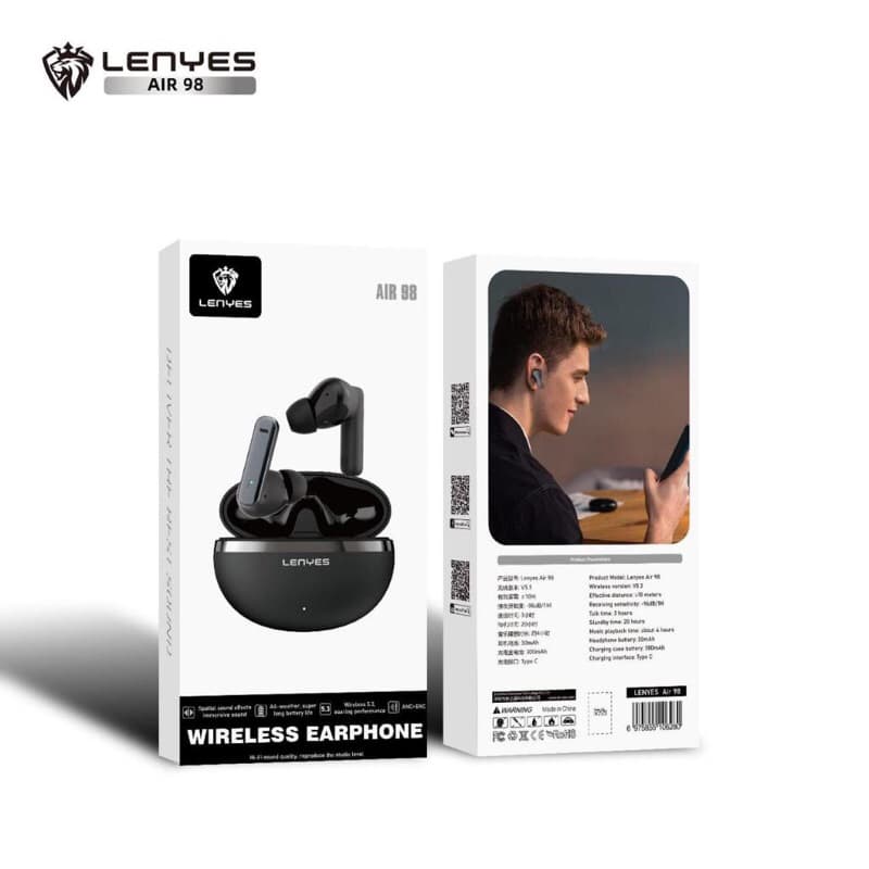 Lenyes Air 98 Wireless Headset Bluetooth 5.3 ANC Smart Touch Earphone Hifi Stereo Earbuds