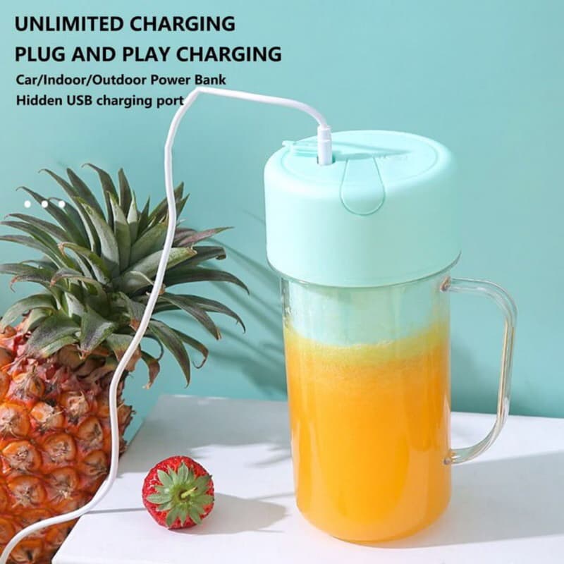 Blender Portable Mini + Sedotan Juicer Portable Mixer Ice Crusher