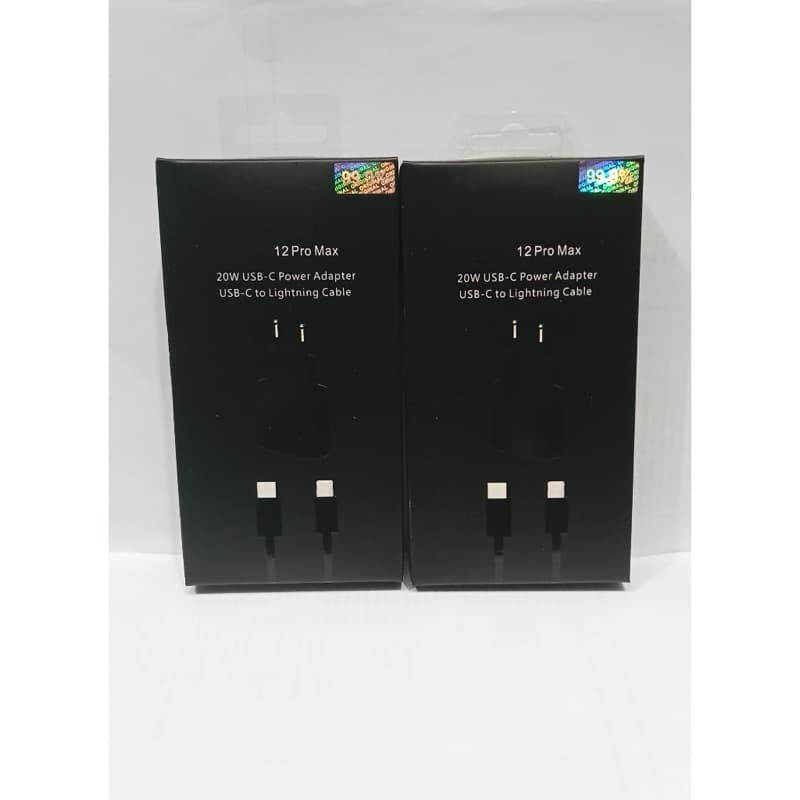Charger Light 12 Pro Max Ori 99% Edisi Full Black Type C to Light