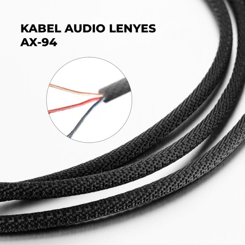 Lenyes AX94 Kabel Aux 3.5mm Jack Audio Cable Male to Male Braided Hifi Stereo 1 Meter