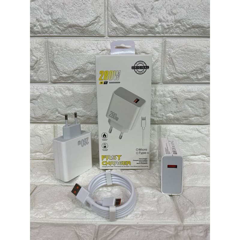 Charger Ori Fast Charging 280W Universal Colokan Micro dan Type C Casan Original Kode 132
