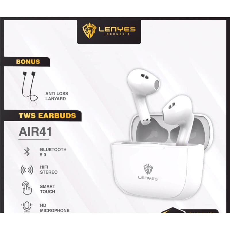 LENYES AIR 41 TWS Headset Wireless Bluetooth 5.0 Earbuds Hifi Stereo Earphone