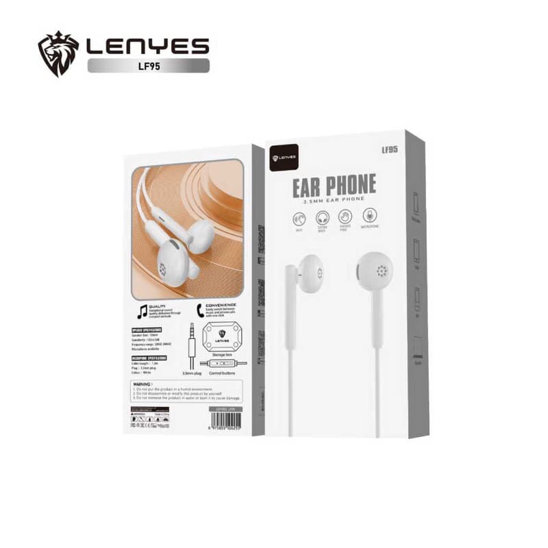 LENYES LF95 Headset In Ear Hifi Stereo Earphone Extra Bass With Handsfree Microphone 3.5mm