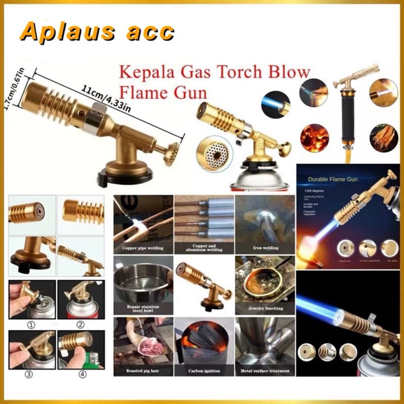 Kepala Gas Torch Blow Flame Gun BBQ Kepala Las Blow Torch Flame Gun Portable
