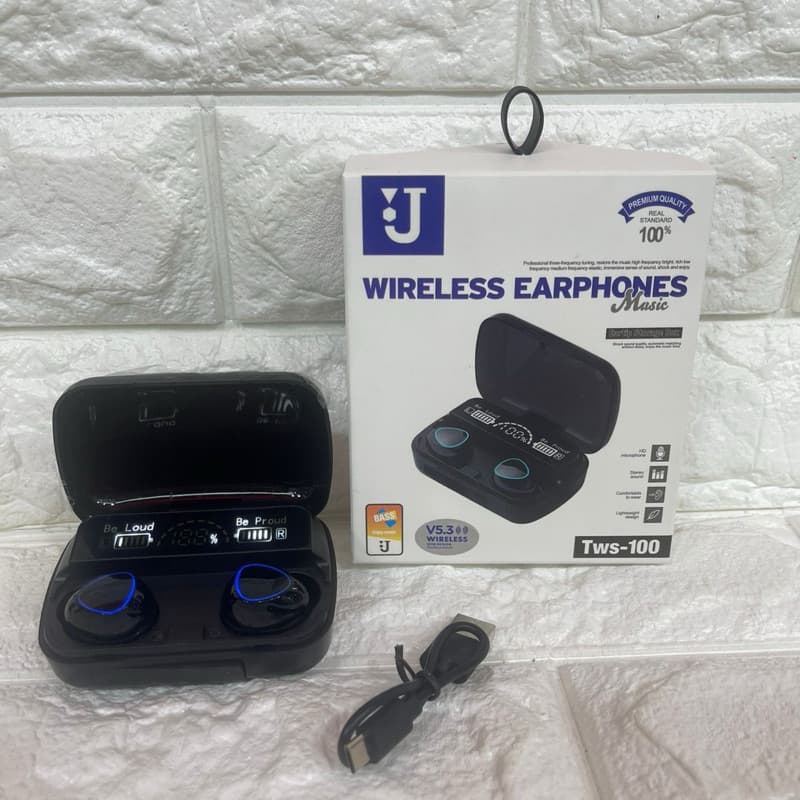 Handsfree Bluetooth J Transparan TWS-100