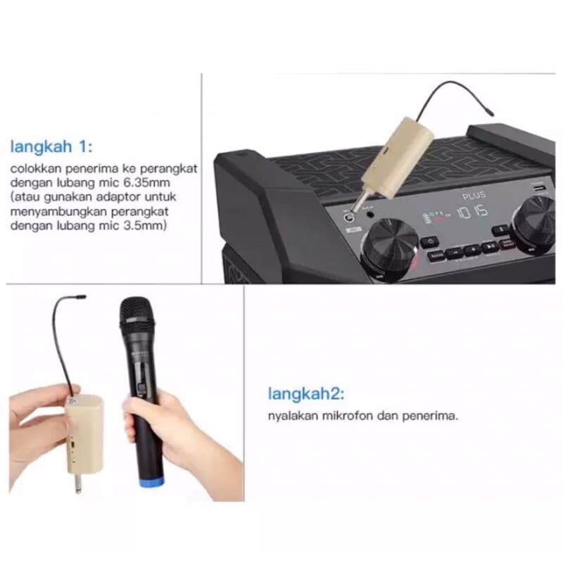 Microphone Wireless Nirkabel 1in1 & 2in1