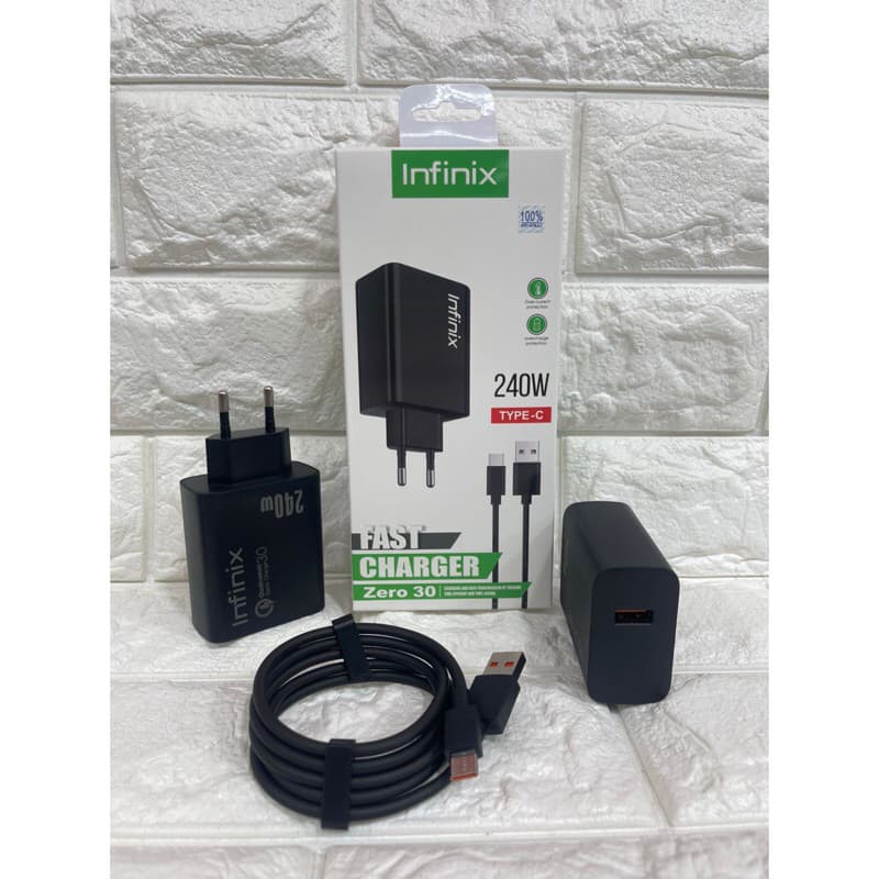 Charger Casan Ori Infinix Zero30 240W Full Black Colokan Type C Support FastCharging