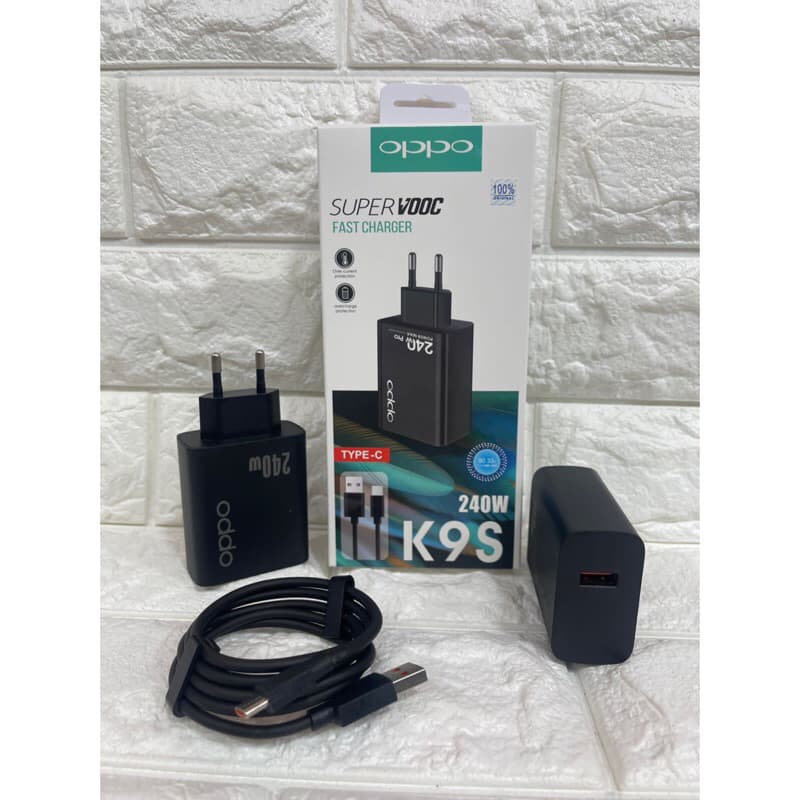 Charger Casan Ori Oppo K9s 240W Full Black Colokan Type C Support FastCharging & VOOC
