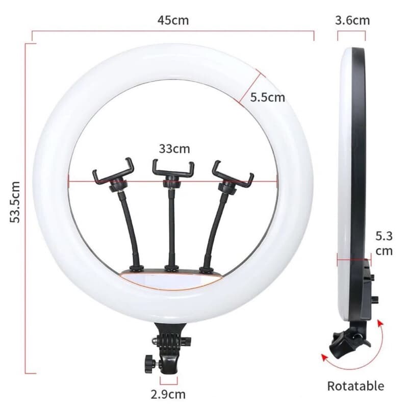 Paket Ringlight 45cm Besar Ringlight 45cm + Tripod 2.1 Meter Make Up Vlog