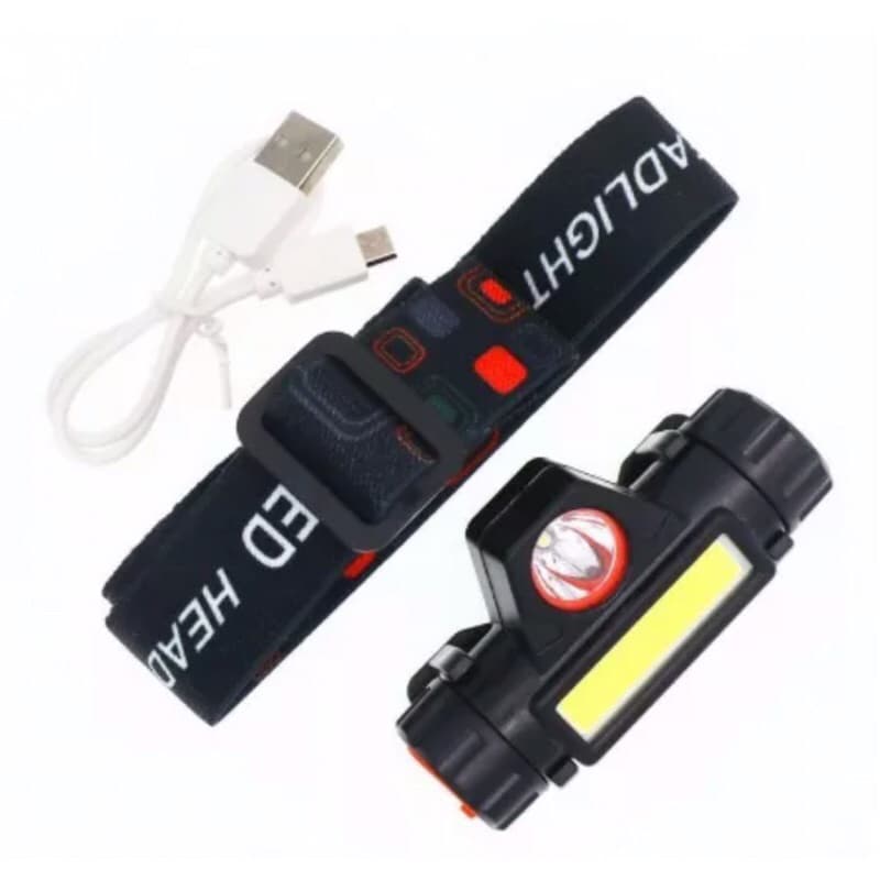Senter Kepala Mini COB XPE Headlamp Bisa Putar Copot Cas USB