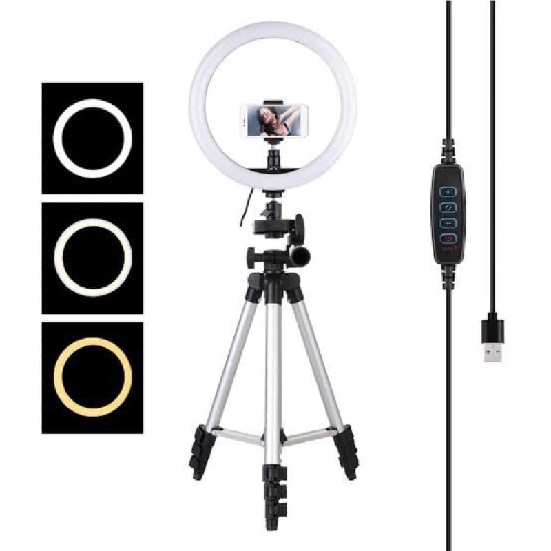 Paket Komplit Ringlight 33cm Pack + Tripod 3110 Pack Make Up Vlog Selfie