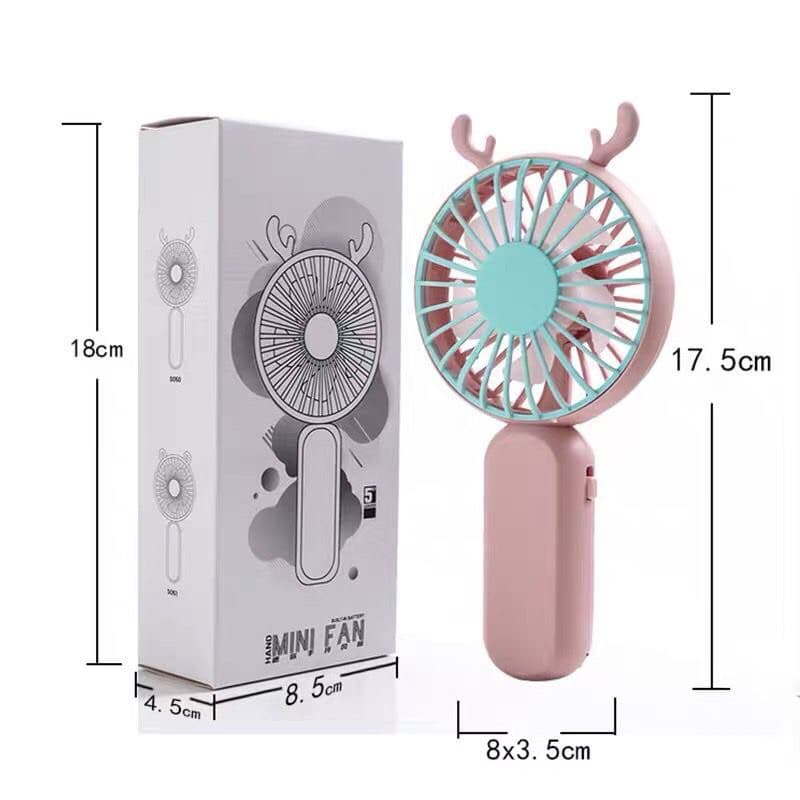Kipas Angin Mini Genggam 5 Leaves Cute Portable Rechargeable Mini Fan Portable