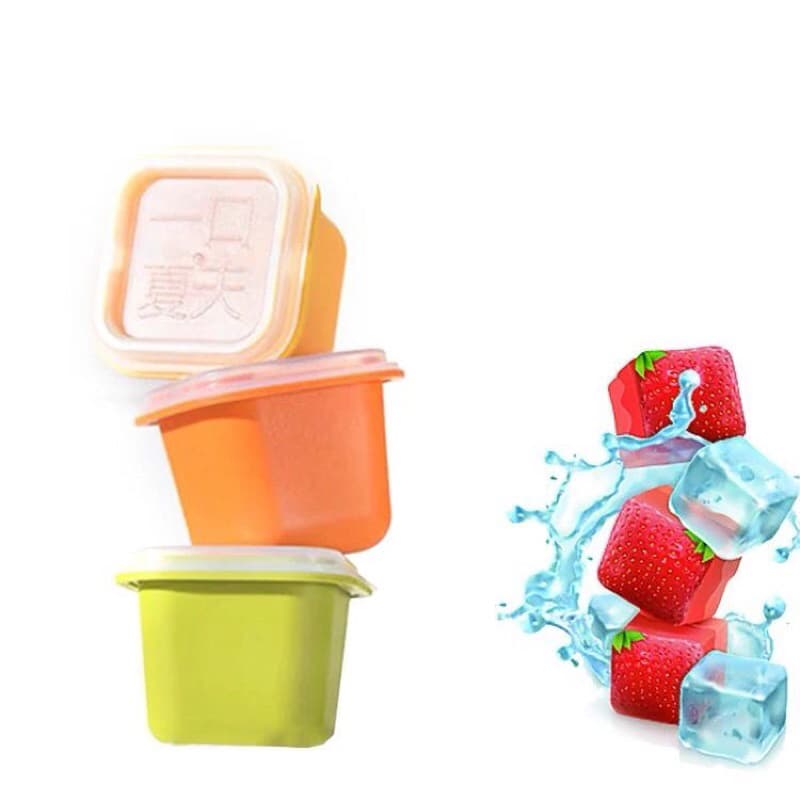 Kotak Mini Cetakan Es Batu Puding Jelly Kotak Kecil Cetakan Dengan Tutup Serbaguna