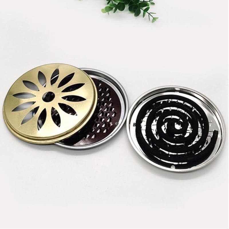 Tempat Obat Nyamuk Stainless Alas Obat Nyamuk / Tatakan Obat Nyamuk Bakar Set