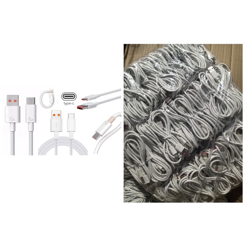 Kabel Data Charger USB Colokan Type C 6A Fast Charging Non Pack