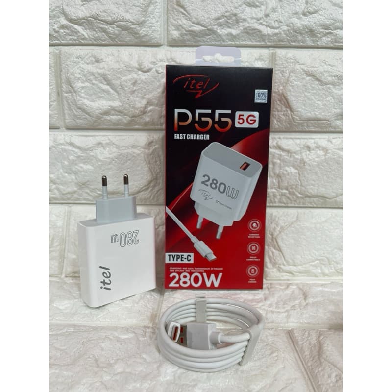 Charger ori 100 Itel P55 5G Fast Charging 280W Casan Original