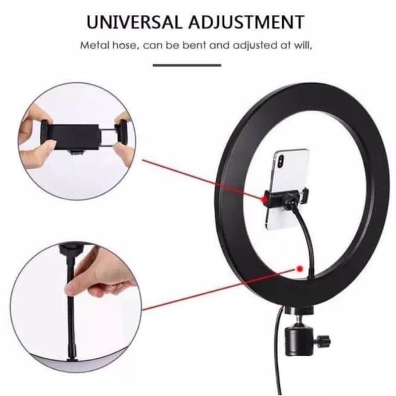 Paket Komplit Ringlight 26cm Non Pack + Tripod 3120 Pack Make Up Vlog Selfie