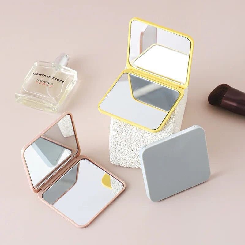 Cermin Lipat Portable Travelling Kaca Cermin Lipat Make Up Persegi Serbaguna