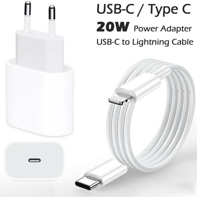 Charger Iph 20 Watt Fast Charging Adaptor USB C To Lightning Casan Ip Adaptor Kabel 20W Fast Charger