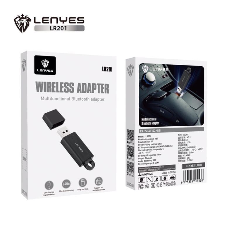 Lenyes LR201 LR205 Bluetooth Receiver USB Wireless Adapter 5.1 Alat Bluetooth Salon