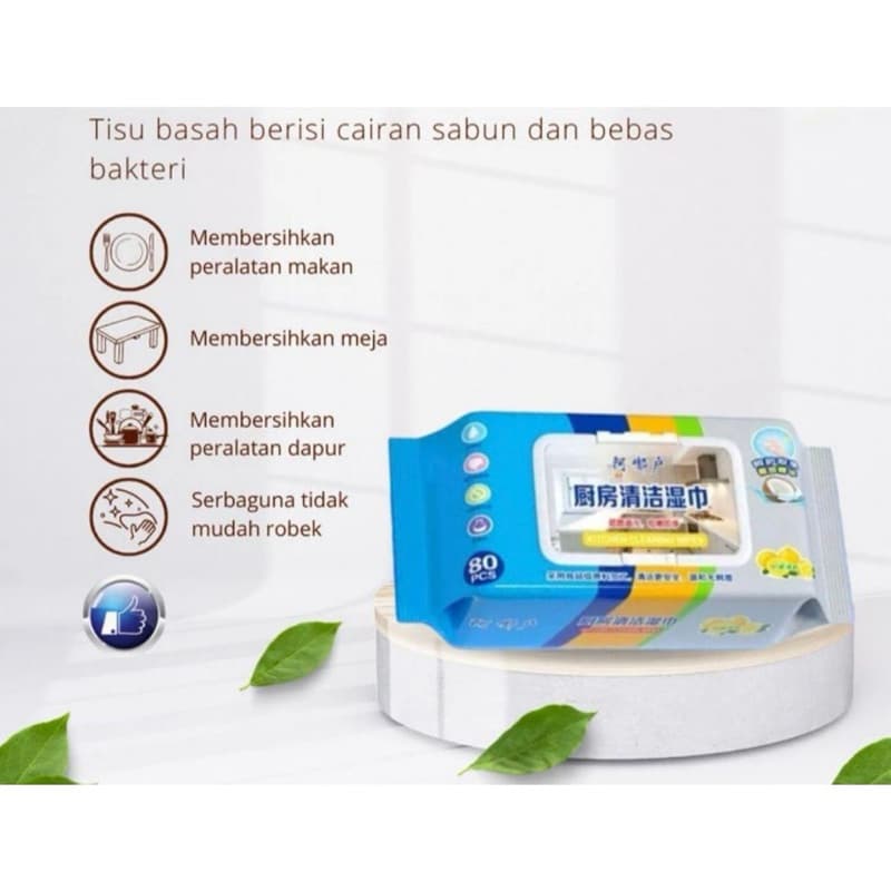 Tissue Basah Dapur Pembersih Minyak Tisu Lap Minyak Pembersih Kompor Praktis Serbaguna