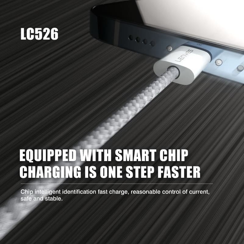 LENYES LC526 60W Kabel Data Fast Charging Type-C To Type-C Data Cable Charger Braided 1 Meter
