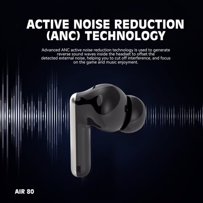 Handsfree Bluetooth Lenyes TWS Air80 3in1 Support ANC + ENC Wireless 5.3
