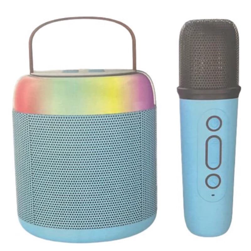 Speaker Karaoke K4 Portable RGB + Mic Bluetooth Speaker Mini Set Full Bass