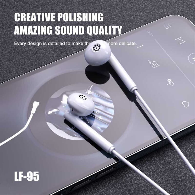 LENYES LF95 Headset In Ear Hifi Stereo Earphone Extra Bass With Handsfree Microphone 3.5mm