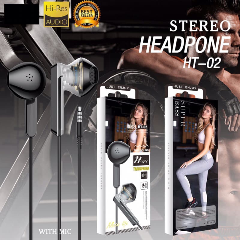 Handsfree Headpone Branded Stereo Transparan Murah