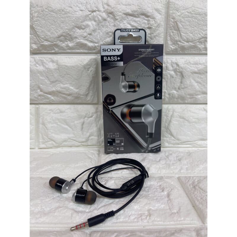 Headset Handsfree XT-17 + Mic 3.5MM Stereo Bass Bisa Buat Telepon
