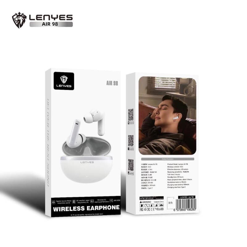 Lenyes Air 98 Wireless Headset Bluetooth 5.3 ANC Smart Touch Earphone Hifi Stereo Earbuds