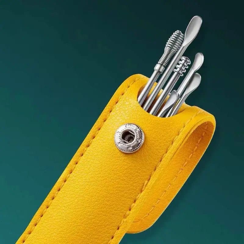 Alat Pembersih Telinga 6 in 1 + Pouch Korek Kuping Pembersih Telinga Ear Wax Picker Stainless