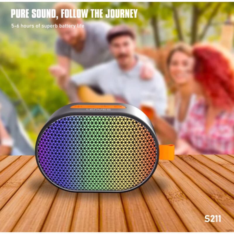 Lenyes S211 LED Colorfull Lights Wireless Speaker Bluetooth 5.3 Portable Hifi Sound Quality